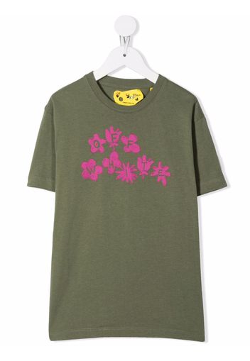 Off-White Kids OFF FLOWER TEE S/S MILITARY FUCHSIA - Verde