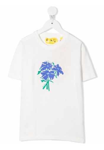 Off-White Kids OFF LILAC FLOWER TEE WHITE LILAC - Bianco