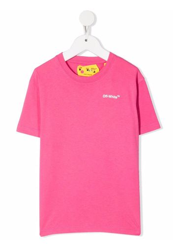 Off-White Kids chest logo-print T-shirt - Rosa