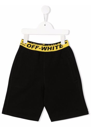 Off-White Kids logo-band shorts - Nero