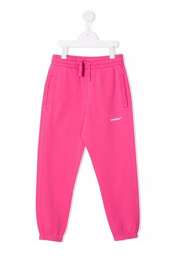 Off-White Kids logo-print drawstring tracksuit bottoms - Rosa