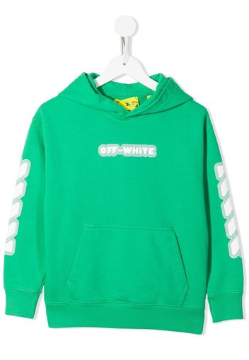 Off-White Kids Glow In The Dark logo-print hoodie - Verde