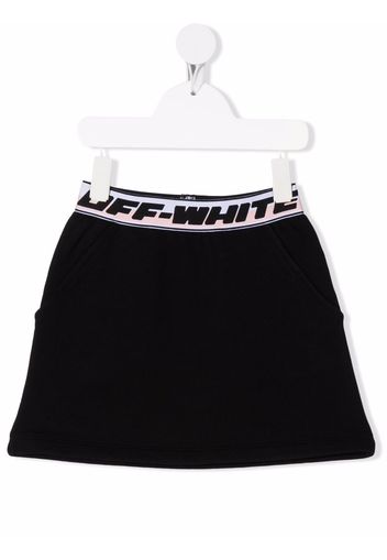 Off-White Kids logo embroidered mini skirt - Nero