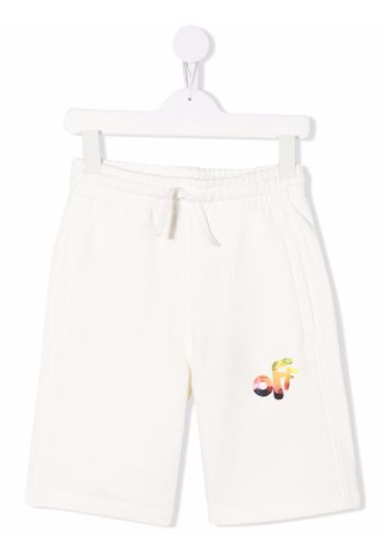 Off-White Kids logo-print track shorts - Bianco