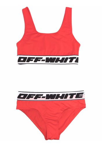 Off-White Kids logo tape-detailed bikini - Rosso