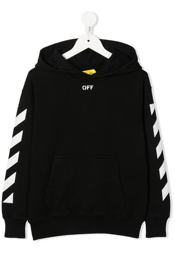 Off-White Kids graphic chevron-print hoodie - Nero