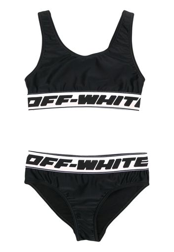 Off-White Kids logo-band two-piece bikini - Nero