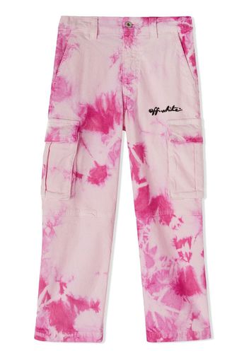 Off-White Kids tie dye-print cargo trousers - Rosa