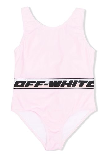 Off-White Kids logo-tape detailing swimsuit - Rosa