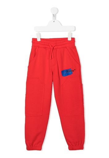 Off-White Kids logo-print track pants - Rosso