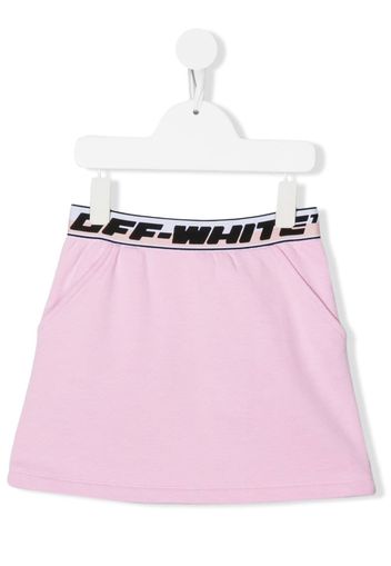 Off-White Kids logo embroidered mini skirt - Rosa