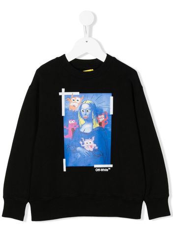 Off-White Kids Monsterlisa-print crew-neck sweatshirt - Nero