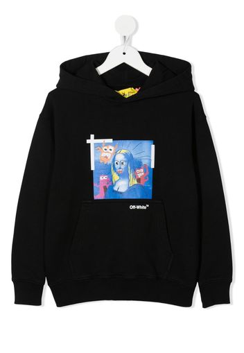 Off-White Kids cotton graphic-print hoodie - Nero