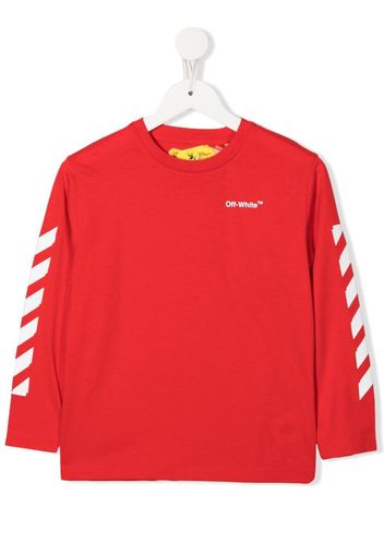 Off-White Kids logo-print cotton sweatshirt - Rosso