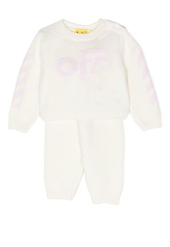 Off-White Kids Set con righe diagonali - Bianco