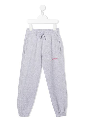 Off-White Kids logo-embroidered track pants - Grigio