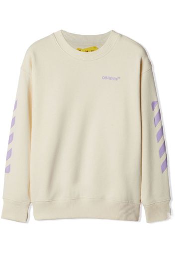 Off-White Kids Arrows-motif crew neck jumper - Bianco