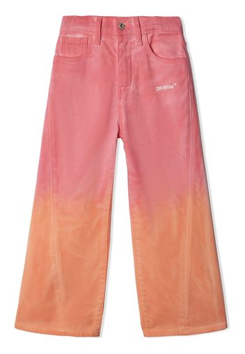 Off-White Kids Pantaloni Helvetica svasati a gamba ampia - Rosa