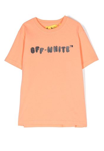 Off-White Kids logo-print T-shirt - Arancione