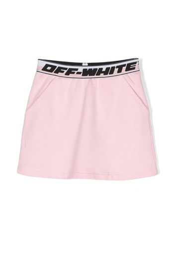 Off-White Kids logo-waistband skirt - Rosa