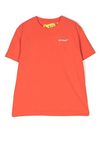 Off-White Kids logo-print detail T-shirt - Rosso