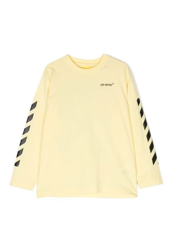 Off-White Kids logo-print long-sleeve T-shirt - Giallo