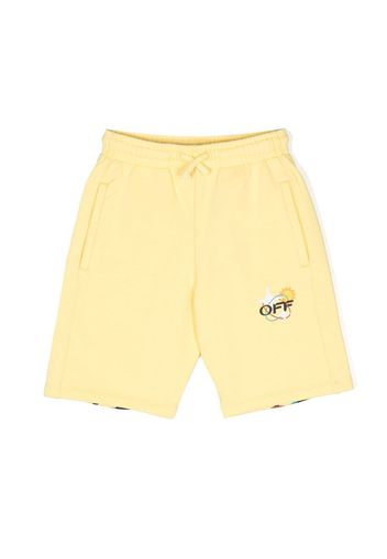 Off-White Kids drawstring-waist jersey shorts - Giallo