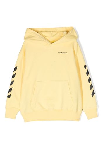 Off-White Kids logo-print pullover hoodie - Giallo