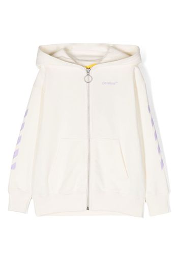 Off-White Kids Arrow-motif zip-up hoodie - Bianco
