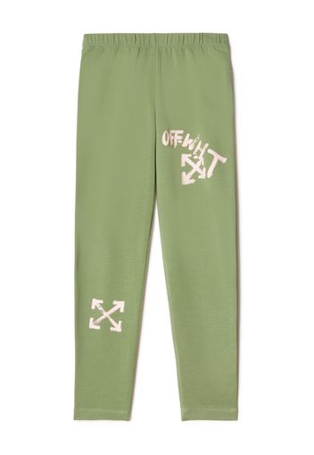 Off-White Kids Leggings Arrows con stampa - Verde