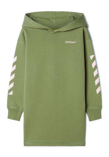 Off-White Kids Abito modello felpa con stampa Arrows - Verde