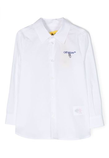 Off-White Kids logo-print cotton shirt - Bianco