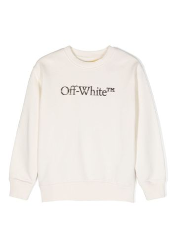 Off-White Kids Bookish Blurry logo-print cotton sweatshirt - Toni neutri