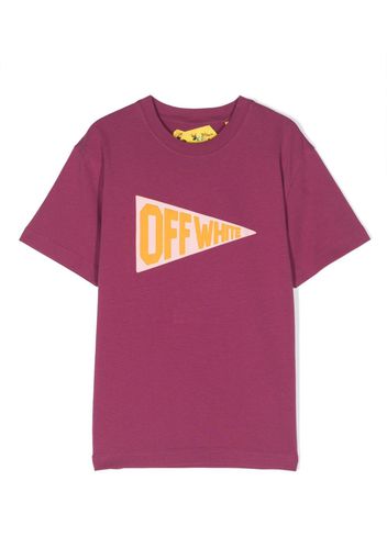 Off-White Kids pendant-print cotton T-shirt - Viola