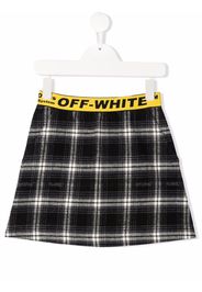 Off-White Kids CHECK LOGO MINI SKIRT BLACK YELLOW - Nero