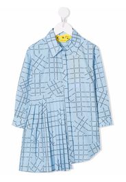 Off-White Kids LOGO CHECK SHIRT DRESS LIGHT BLUE BLACK