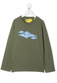 Off-White Kids OFF CLOUD TEE L/S MILITARY LIGHT BLUE - Verde