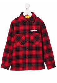 Off-White Kids LOGO CHECK FLANNEL SHIRT RED WHITE - Rosso