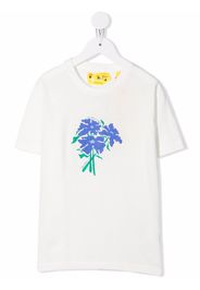 Off-White Kids OFF LILAC FLOWER TEE WHITE LILAC - Bianco