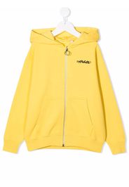 Off-White Kids OFF SCRIPT LOGO HOODIE ZIP YELLOW BLACK - Giallo