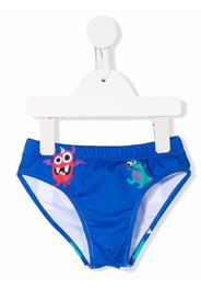 Off-White Kids monster-print swim trunks - Blu