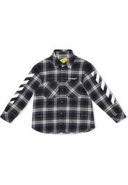 Off-White Kids CHECK FLANNEL SHIRT BLACK WHITE - Nero