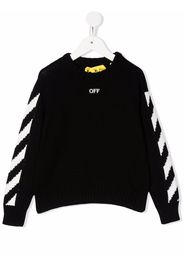 Off-White Kids logo crew-neck sweatshirt - Nero