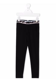 Off-White Kids logo-waistband leggings - Nero