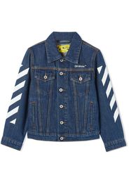 Off-White Kids Arrows-print denim jacket - Blu