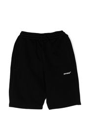 Off-White Kids Diag logo-print sweat shorts - Nero