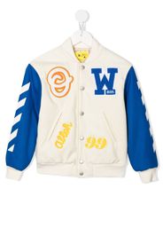 Off-White Kids OW Varsity bomber jacket - Bianco