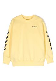 Off-White Kids logo-print cotton sweatshirt - Giallo