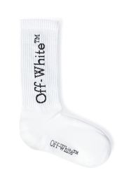 Off-White Kids logo-print cotton socks - Bianco