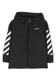 Off-White Kids logo print rain jacket - Nero